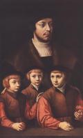 Bruyn, Barthel - Portrait of a Man with Three Sons